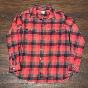 Carhartt Red/Black Plaid Flannel Long Sleeve Button Casual Shirt Size Small